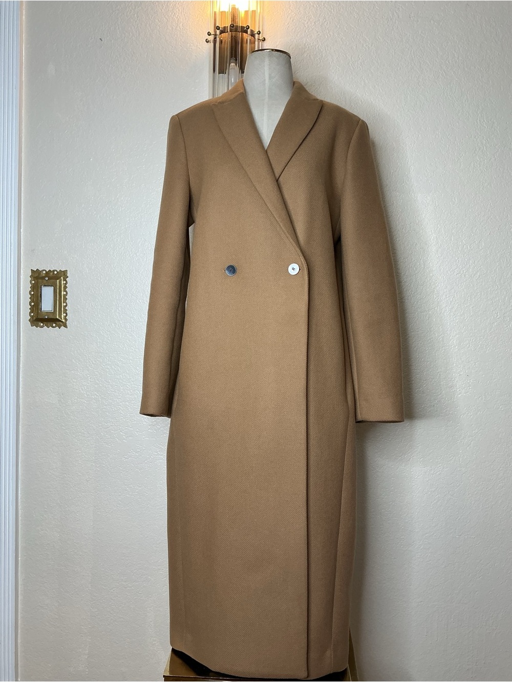 Theory Tan Brown Wool-Blend Jacket with Brown Lining